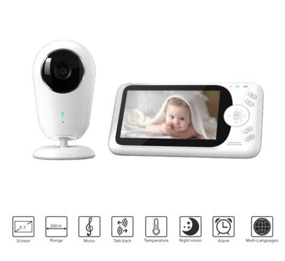 Home Security Monitor - 4.3inch 1080P Full HD Wireless Baby