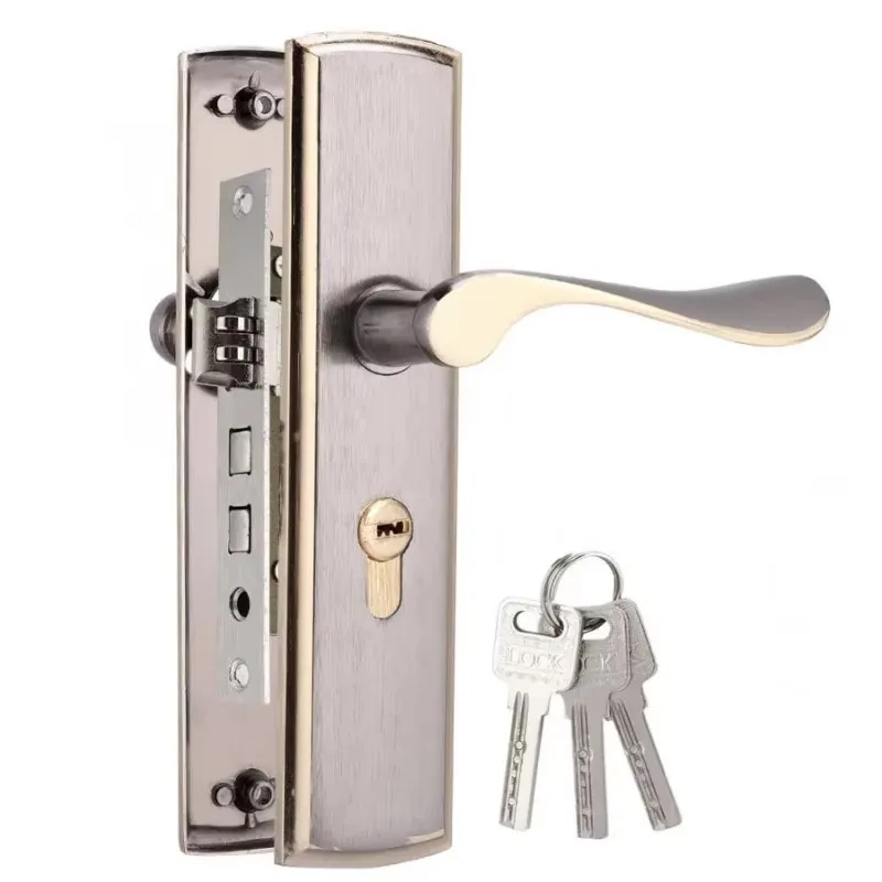Gold Door Handle Lock Silent H - Home Security Essential 评论和价格