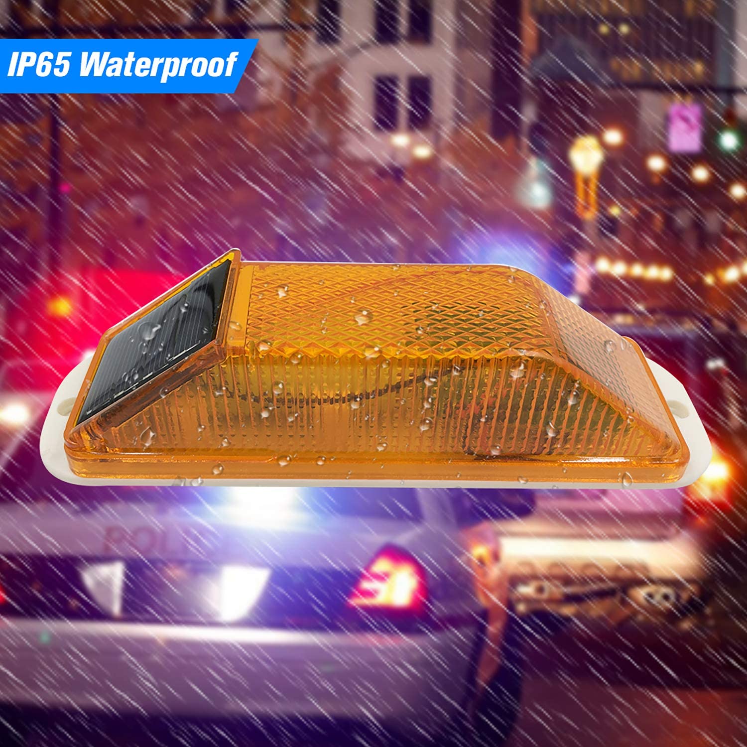 Solar Strobe Warning LED Lamp  - Solar Security Light 评论和价格