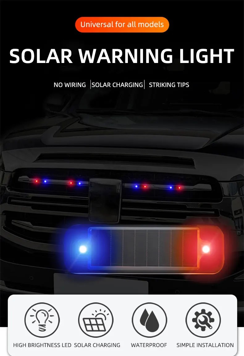 LED Solar Power Car Warning Li - Solar Security Light 评论和价格
