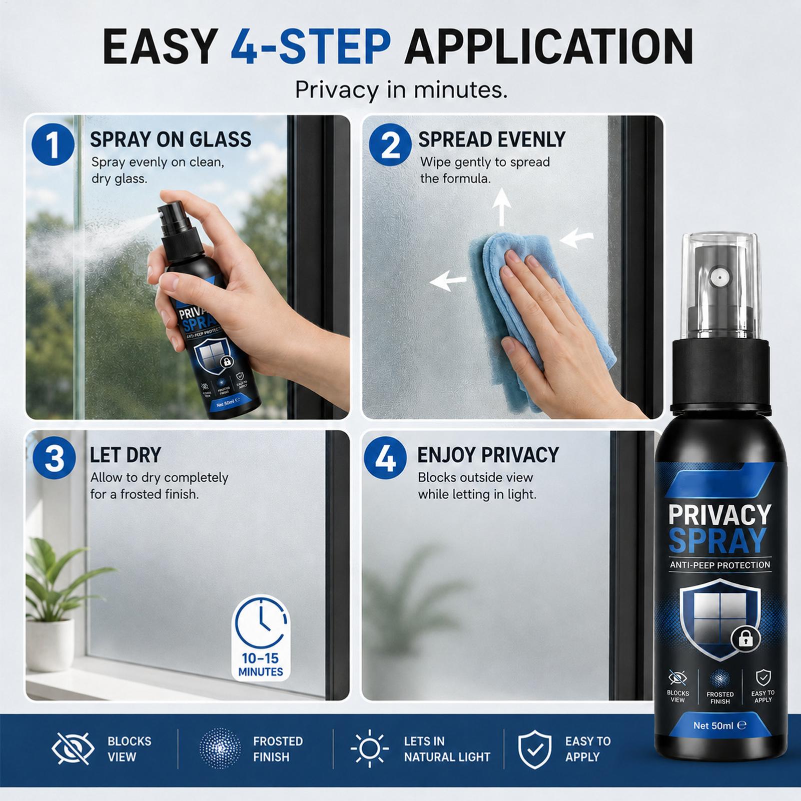 50ml Glass Frosting Spray Priv - Home Security For Windows 评论和价格