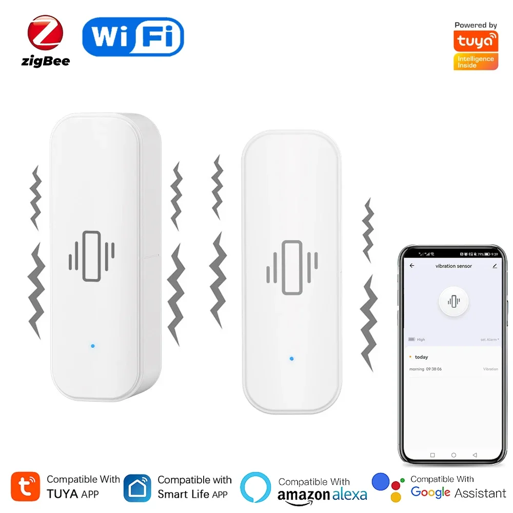 Tuya WiFi/Zigbee Smart Vibrati - Home Security Monitor 评论和价格