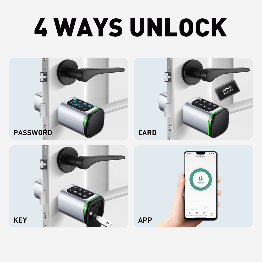 Smart Cylinder Lock Tuya 60-90 - Home Security Essential 评论和价格